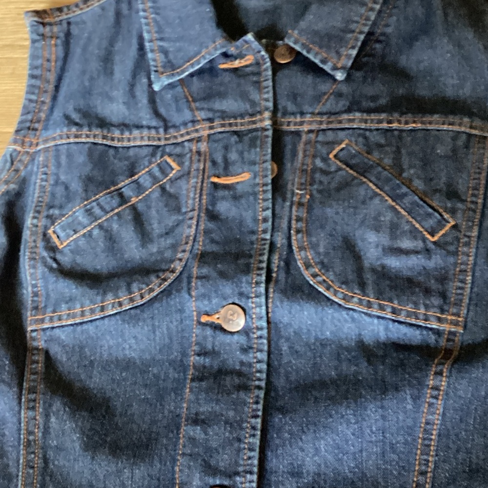 Denim Vest with Button Closure - Picture 7 of 11